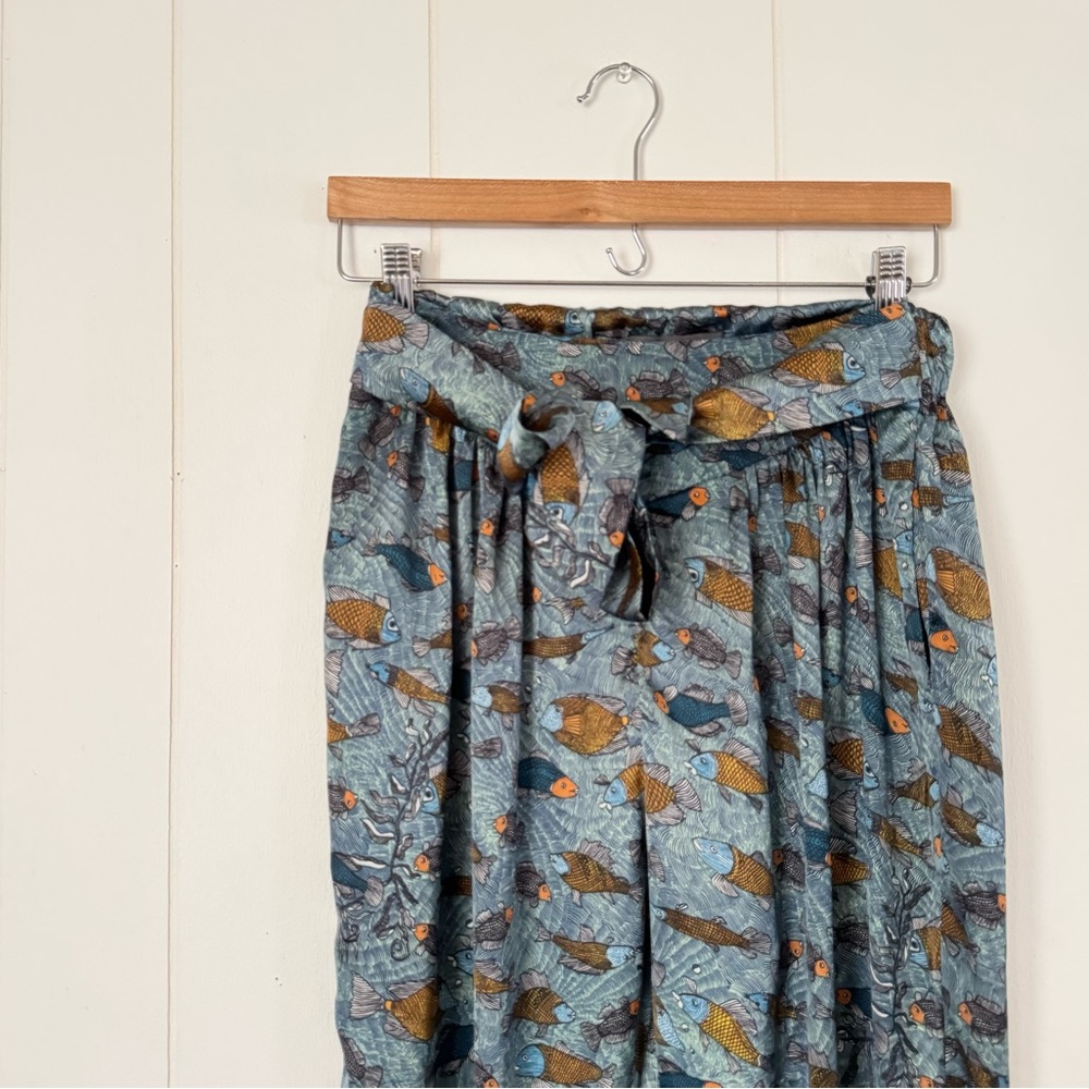 Cotélac Aquarium Fonds Marins Fish Trousers Small Rare High Rise Designer